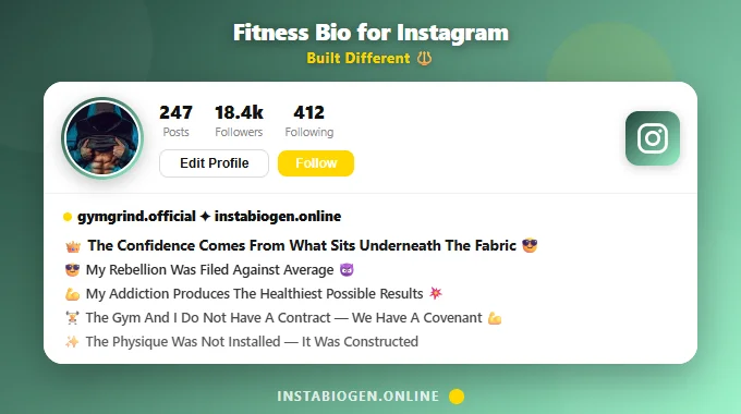 Fitness Bio for Instagram